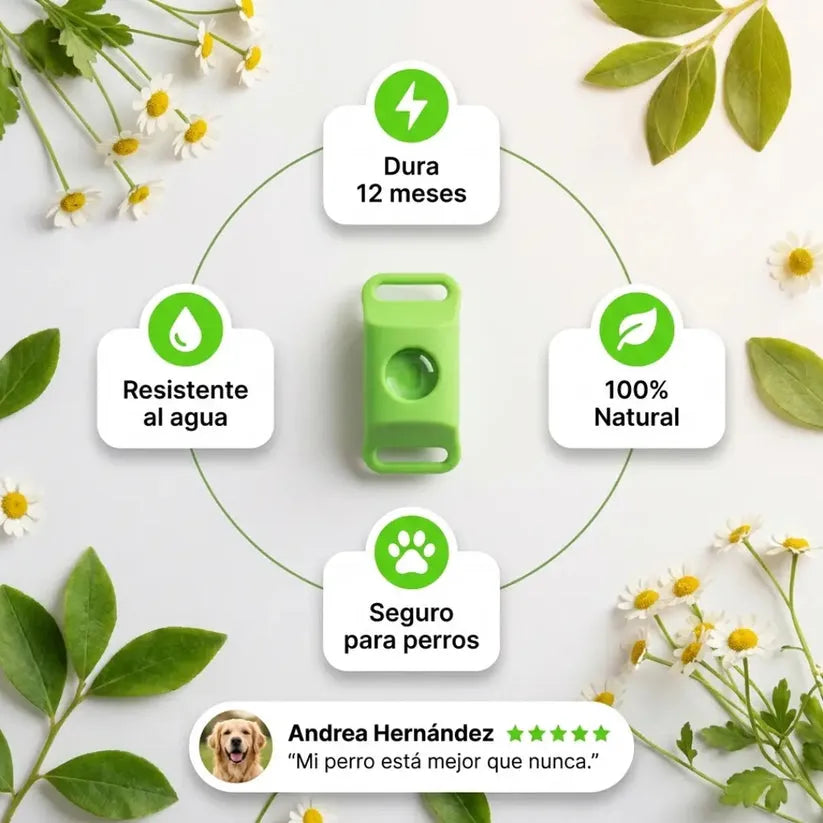 OptimaPets - 12 Meses de Protección Antipulgas y Garrapatas 100% Natural para Perros